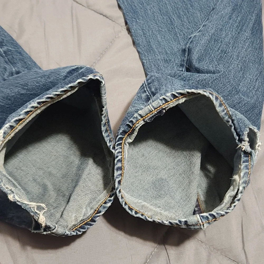 Levi's 501 Jeans Men's 42x32 High Rise Button Fly USA Light Wash‎ Cotton
